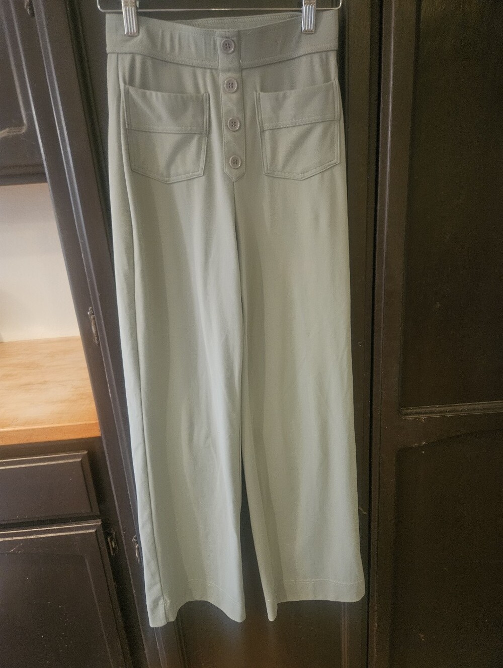 Halara High-Waist Wide Leg Pants in Light Sage